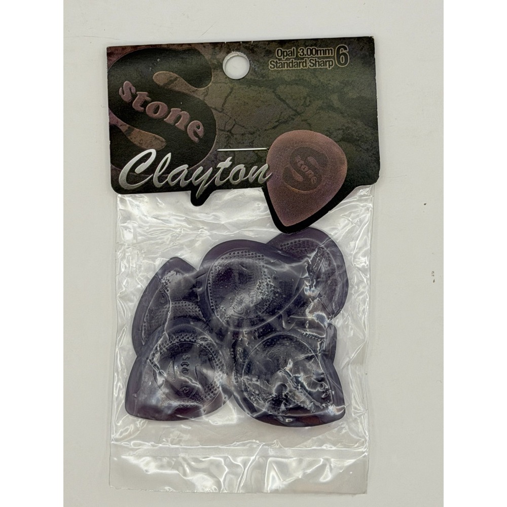 Clayton S-Stone Guitar Picks 3.00mm Opal Purple Standard 18 Picks 3 Sealed Packs
